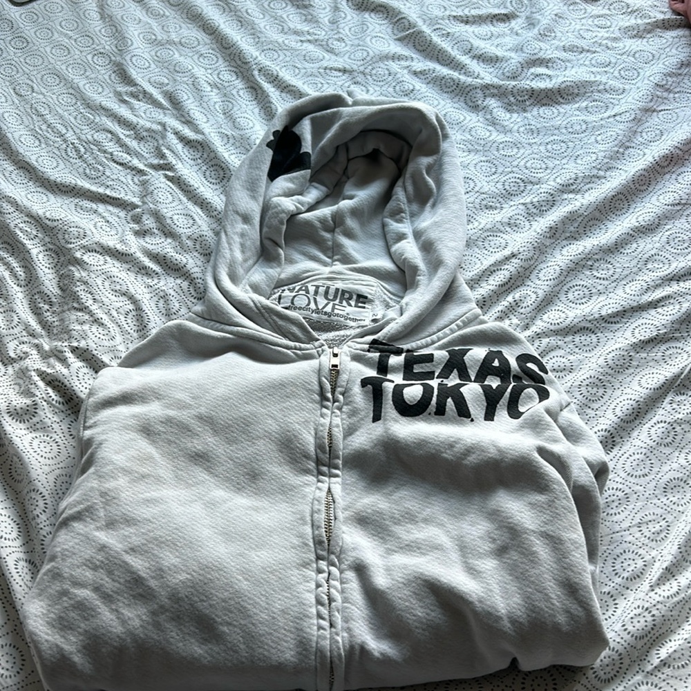 Free City super soft grey zip up hoodie